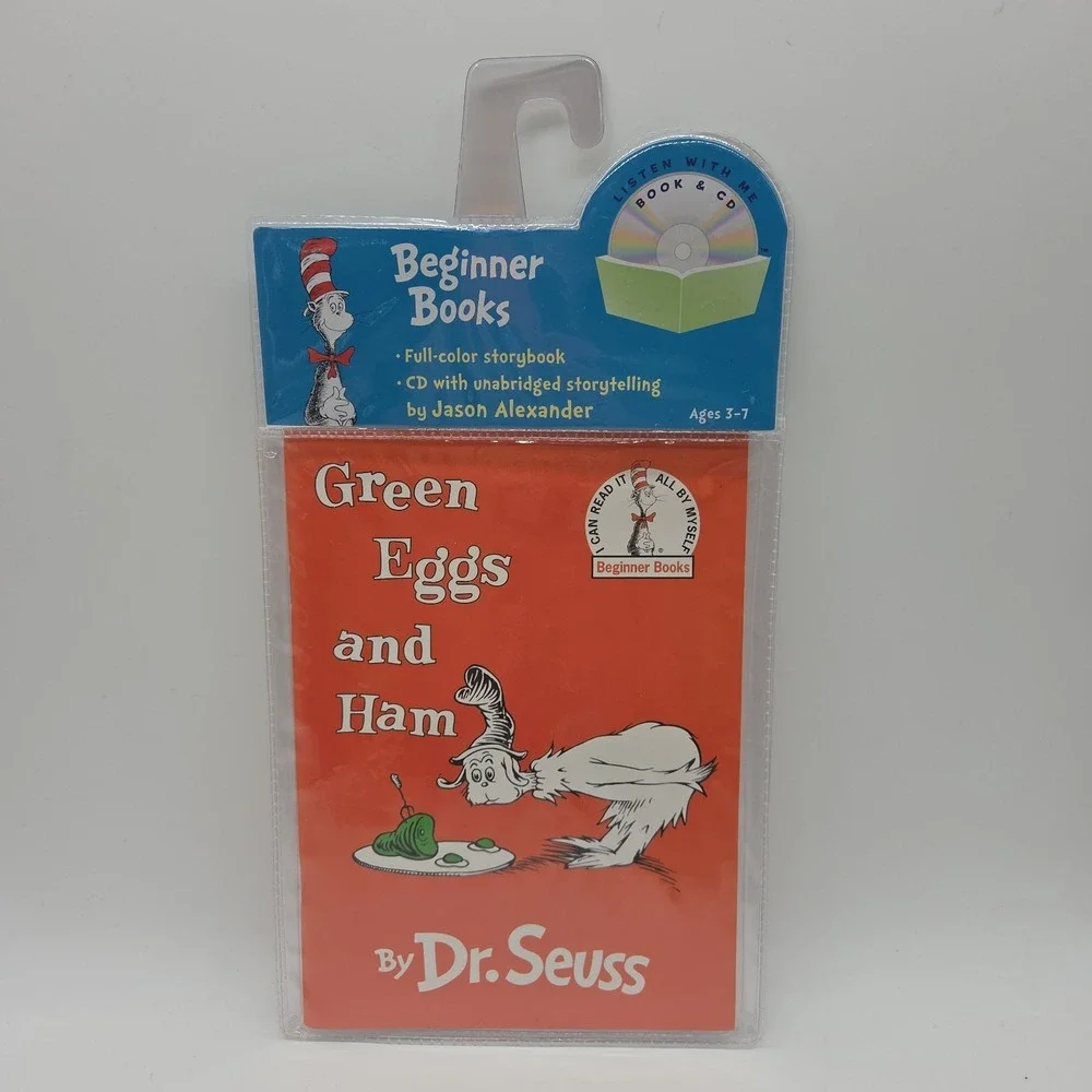 Dr. Seuss Book CD The Cat In Hat Green Eggs Ham One Fish Two Fish Fox In Socks